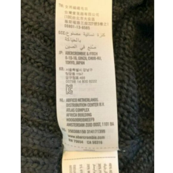 Hollister Abercrombie Wool Blend Mock Turtleneck Sweater XS Black Tribal #210D - Picture 6 of 9